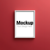 Clean Frame Display with Red Background for Design Showcase psd