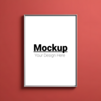 Versatile Frame Mockup on Vibrant Red Background for Custom Designs psd