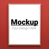 Elegant Frame Mockup on Red Background for Design Presentation psd