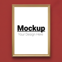 Customizable Frame Mockup on Red Background for Design Placement psd