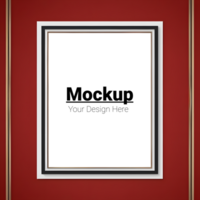 Frame Mockup for Your Design on Bold Red Background psd