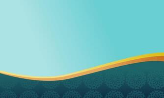 green wave background and ornaments in it vector
