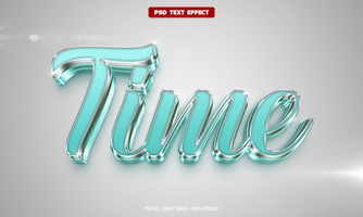 Time 3D editable text effect psd