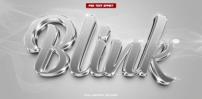 Blink 3D editable text effect psd