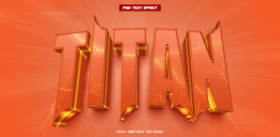 Titan 3D editable text effect psd