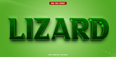 Lizard 3D editable text effect psd