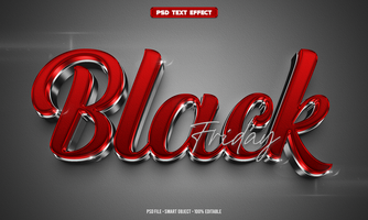 Black friday 3D editable text effect psd