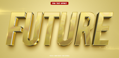 Future 3D editable text effect psd
