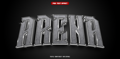 Arena 3D editable text effect psd