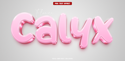 Calyx 3D editable text effect psd