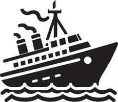 Simple ship icon for logo design. vector