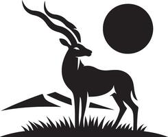 Gazelle in mountain background. vector