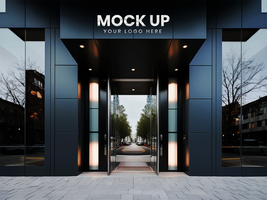 3D logo mockup modern front sign psd