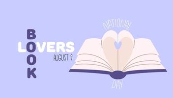 Book Lovers Day celebration. Open book with sheets of book folded in the shape of a heart vector