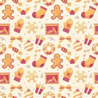 Christmas seamless pattern on a light background vector