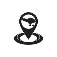 Map pointer icon with map of indonesia illustration vector