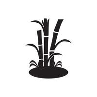 Bamboo tree icon in black and white on white background vector