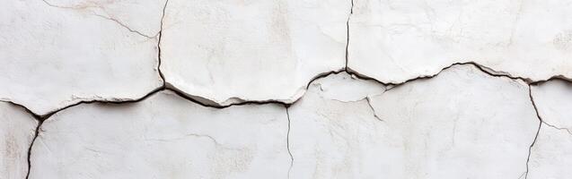 Cracked white wall texture showing wear and aging over time photo
