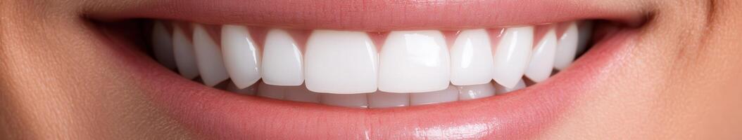 Bright smile showcasing perfect white teeth in close-up view photo
