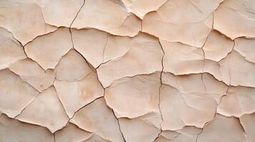 Textured cracked surface of an adobe wall in soft beige tones photo