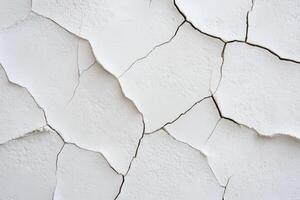Cracked white wall texture showing signs of age and wear photo