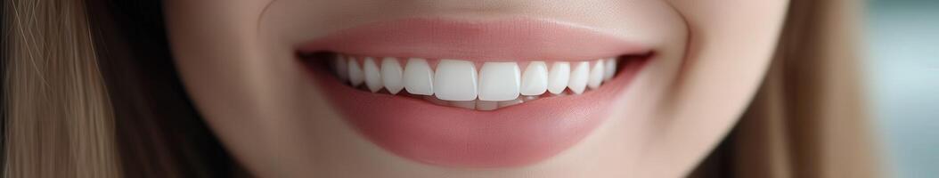 Close-up of a bright smile showcasing healthy teeth in natural light photo