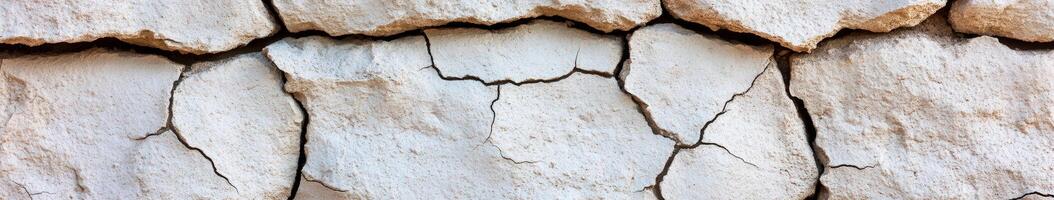 Cracked dry earth surface revealing patterns of drought damage photo