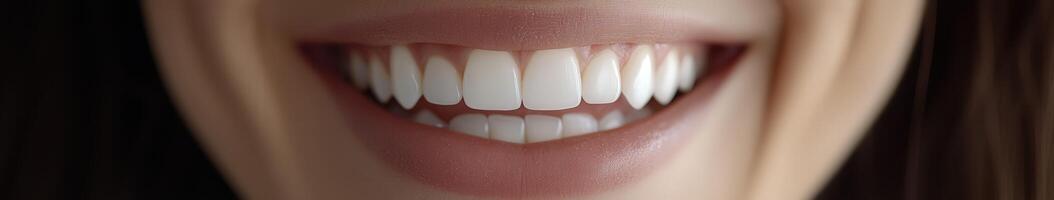 Bright and joyful smile showcasing healthy, white teeth in close-up view photo