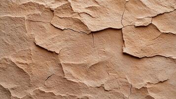 Textured sandstone wall with cracks and crevices in natural setting photo