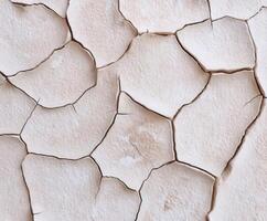 Dry cracked earth formation in a desolate landscape during daylight photo