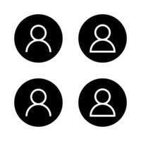 Login user avatar icon on black circle. Profile account sign symbol vector