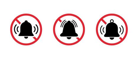 Notification bell with prohibition sign icon. Silent mode, silence symbol in generic style vector