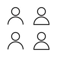 Login user avatar icon in line style. Profile account sign symbol vector
