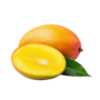 Whole and Sliced Mango Displayed on a Transparent Background png