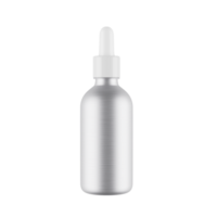 3d Silver Empty Cosmetic Oil Dropper Bottle With Cap 3d Illustration png