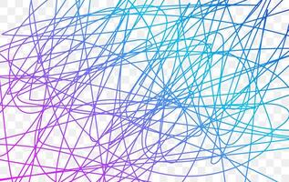 A collection of colorful doodle lines arranged in an abstract design on a solid white background, showcasing a creative concept vector
