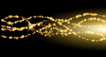 A mesmerizing display of golden bokeh lights swirling against a dark backdrop, creating a magical and festive atmosphere vector