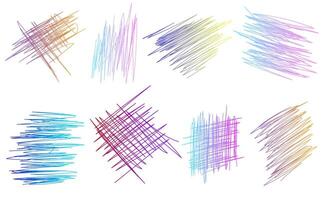 The image showcases various colorful scribbles and sketches on a white background, ideal for design elements vector