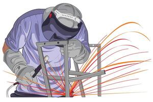 Structure Welding worker with Protective mask vector