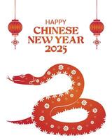 Chinese new year 2025 background, year of the snake vector