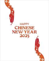 Chinese New Year holiday, the year of the golden snake, in the typical Chinese red color vector