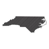 North carolina map with diagonal lines vector