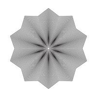 A black and white image of a star with a spiral pattern vector