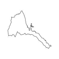 Eritrea Country Map Icon or Illustration vector