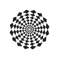 A black and white image of a circular design vector