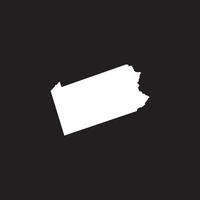 Illustration of the state of pennsylvania on a black background vector