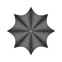 A black and white image of a star with a spiral pattern vector