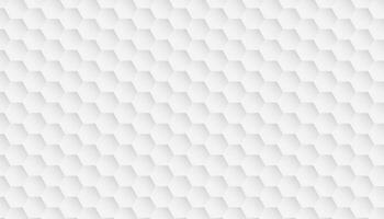 Abstract white geometric hexagons padding texture art. Upholstery background with emboss hexagonal tiles. vector