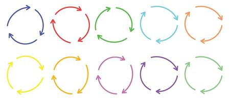 A set of colored arrows on a white background vector