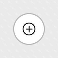A plus sign icon on a gray background vector